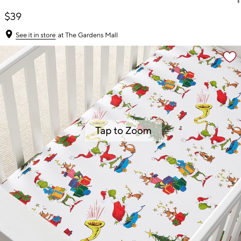 Grinch Pottery Barn Kids crib sheet
